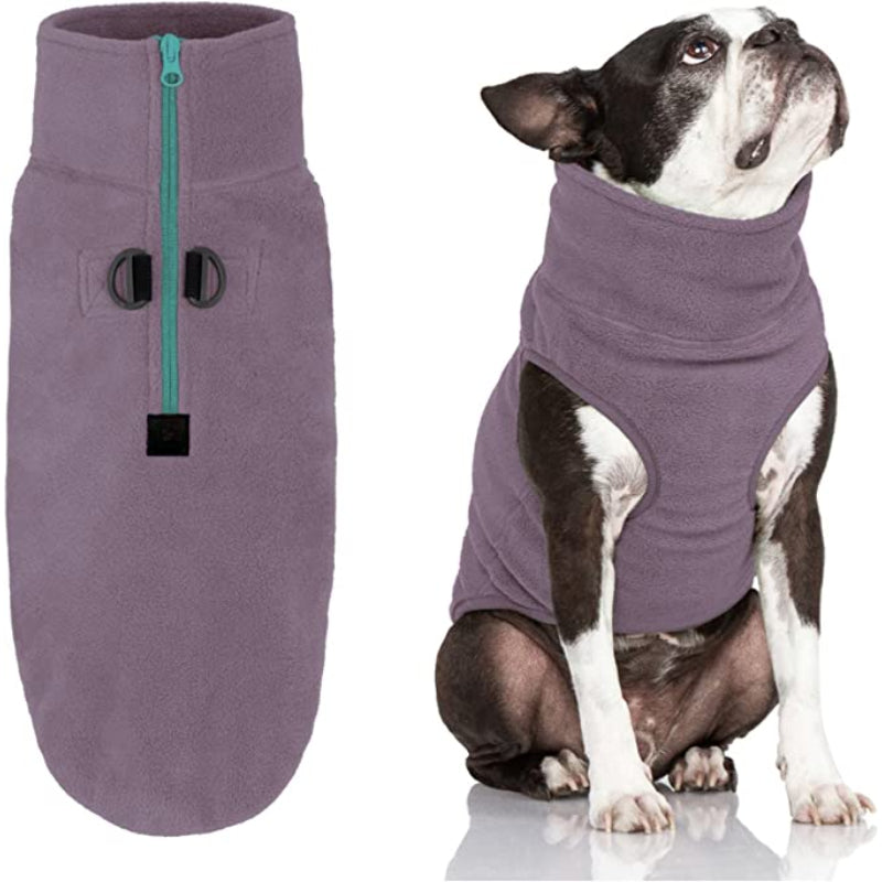 Half-Zip Fleece Dog Vest – Warm, Cozy & Easy-On Winter Sweater for Small Dogs