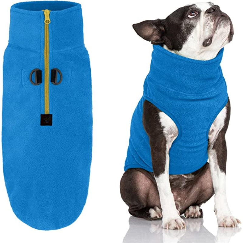 Half-Zip Fleece Dog Vest – Warm, Cozy & Easy-On Winter Sweater for Small Dogs