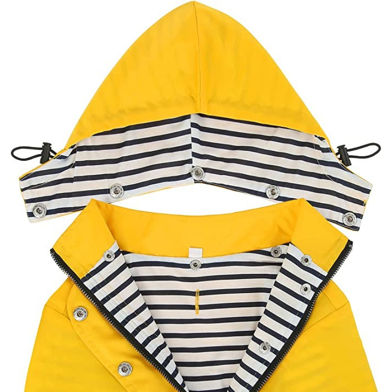 Dog Raincoat with Hood – Waterproof Double-Layer Zip Jacket for Small to Extra Large Dogs (Yellow, XL)