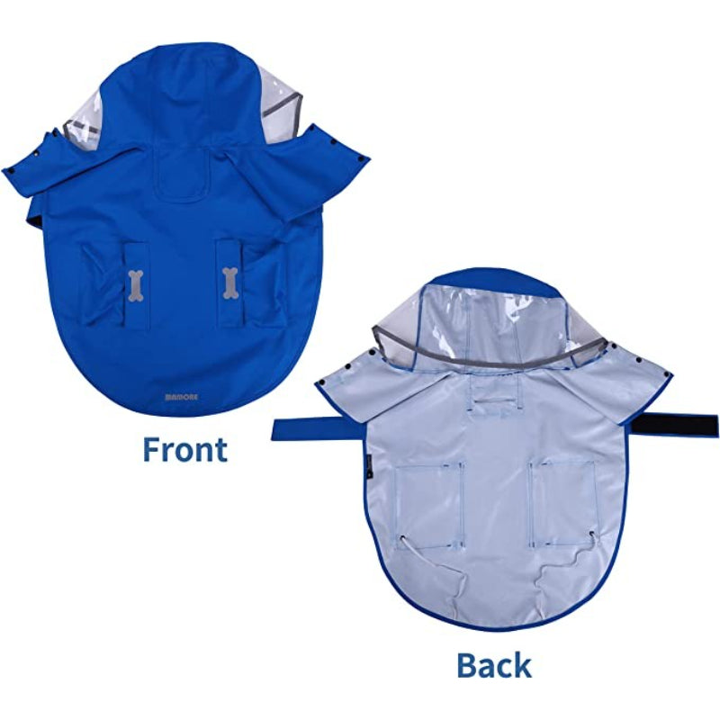 Waterproof Dog Raincoat for Small Dogs — Adjustable Reflective Rain Poncho with Hood (Yellow, X-Small)