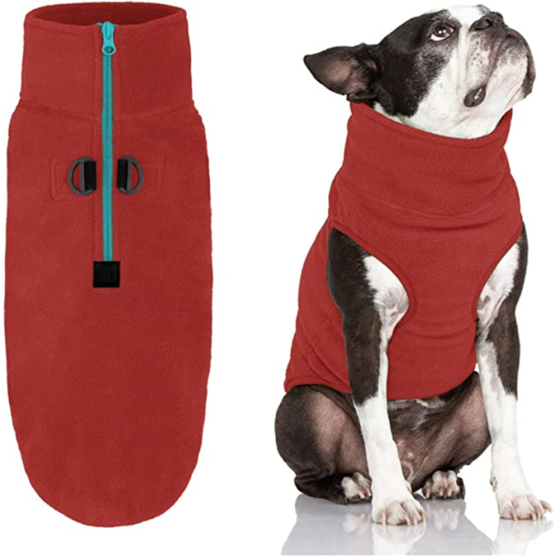 Half-Zip Fleece Dog Vest – Warm, Cozy & Easy-On Winter Sweater for Small Dogs