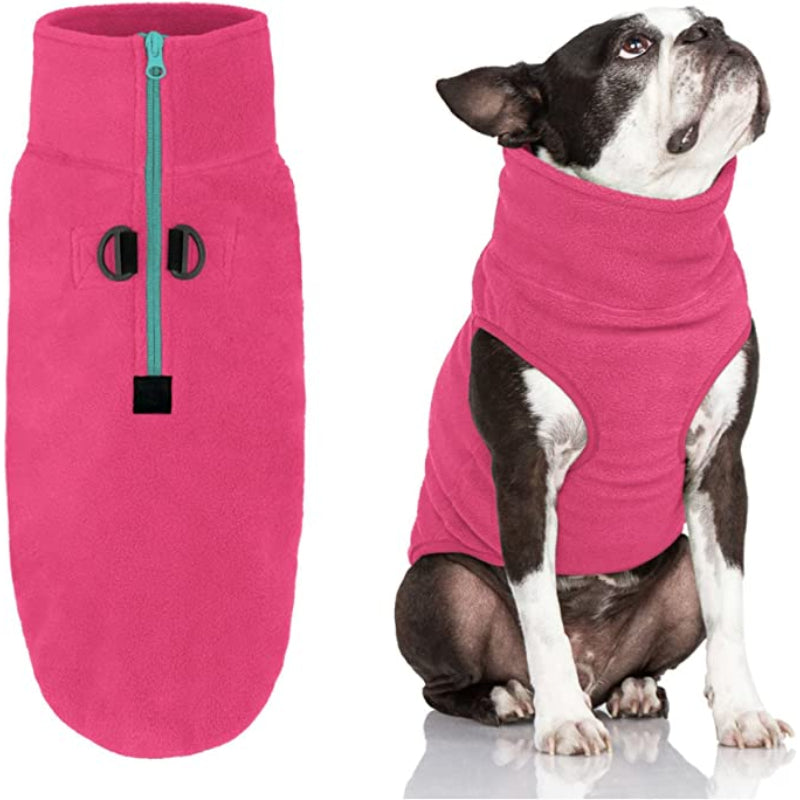 Half-Zip Fleece Dog Vest – Warm, Cozy & Easy-On Winter Sweater for Small Dogs