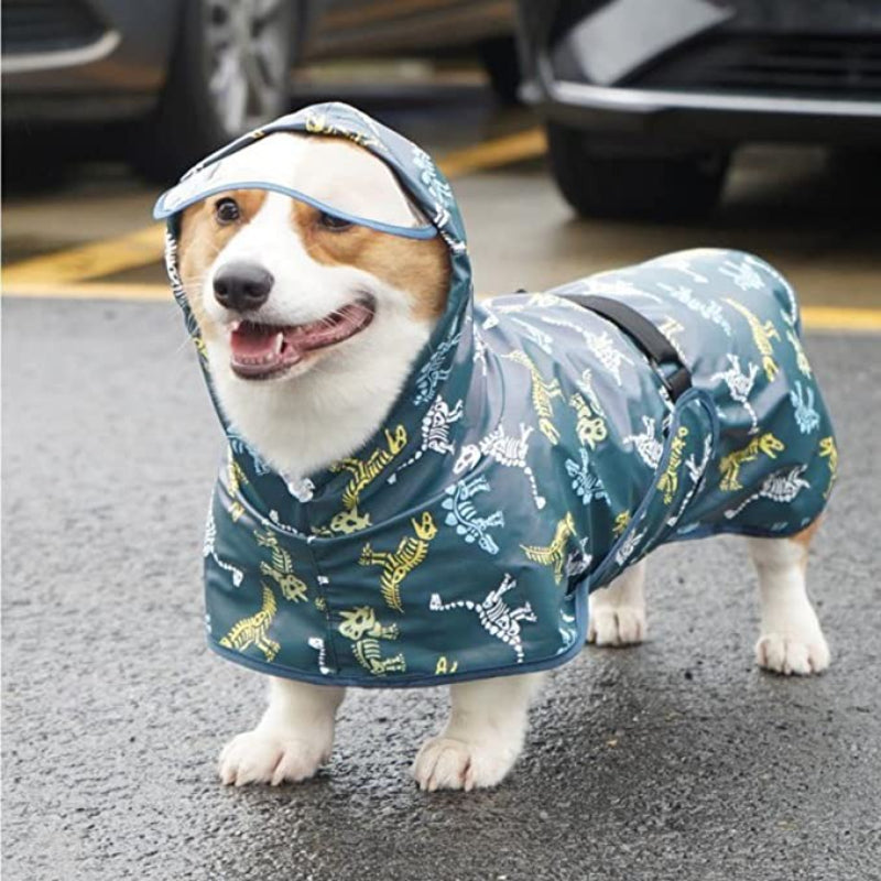 Dog Raincoat with Hood – Waterproof, Reflective & Adjustable Fit for Small & Medium Dogs