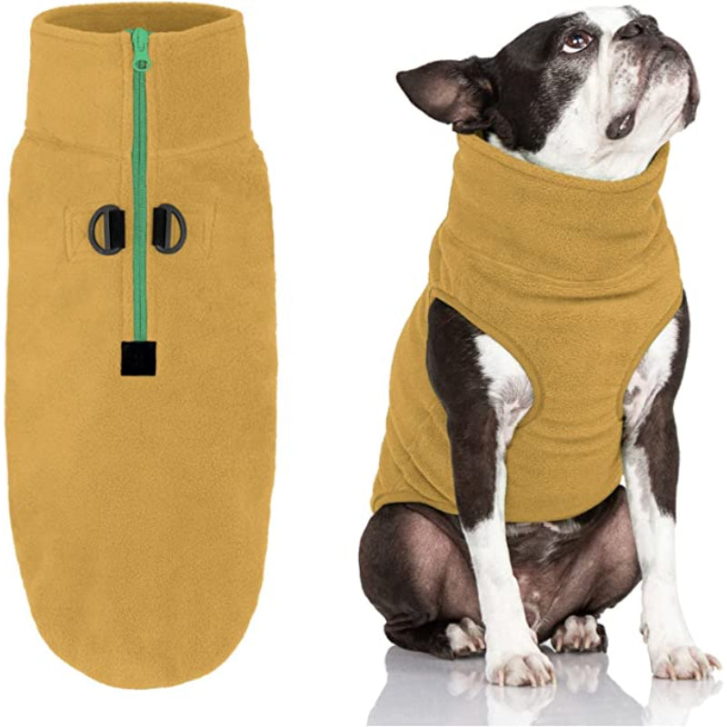 Half-Zip Fleece Dog Vest – Warm, Cozy & Easy-On Winter Sweater for Small Dogs