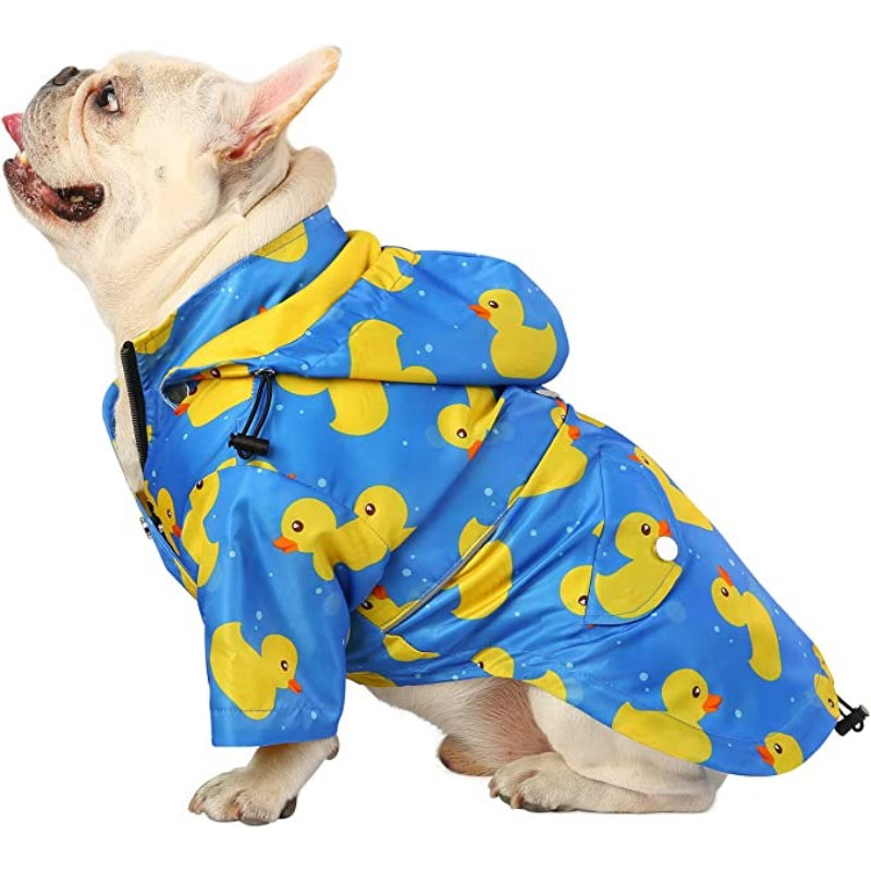 Dog Raincoat with Hood – Waterproof Double-Layer Zip Jacket for Small to Extra Large Dogs (Yellow, XL)