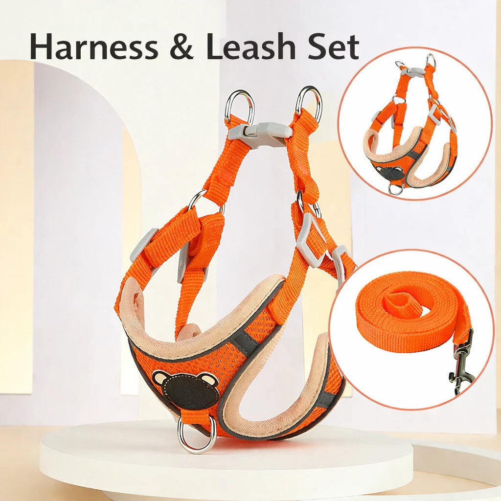 Adjustable Air Mesh Dog & Cat Harness – Breathable, Secure, Reflective