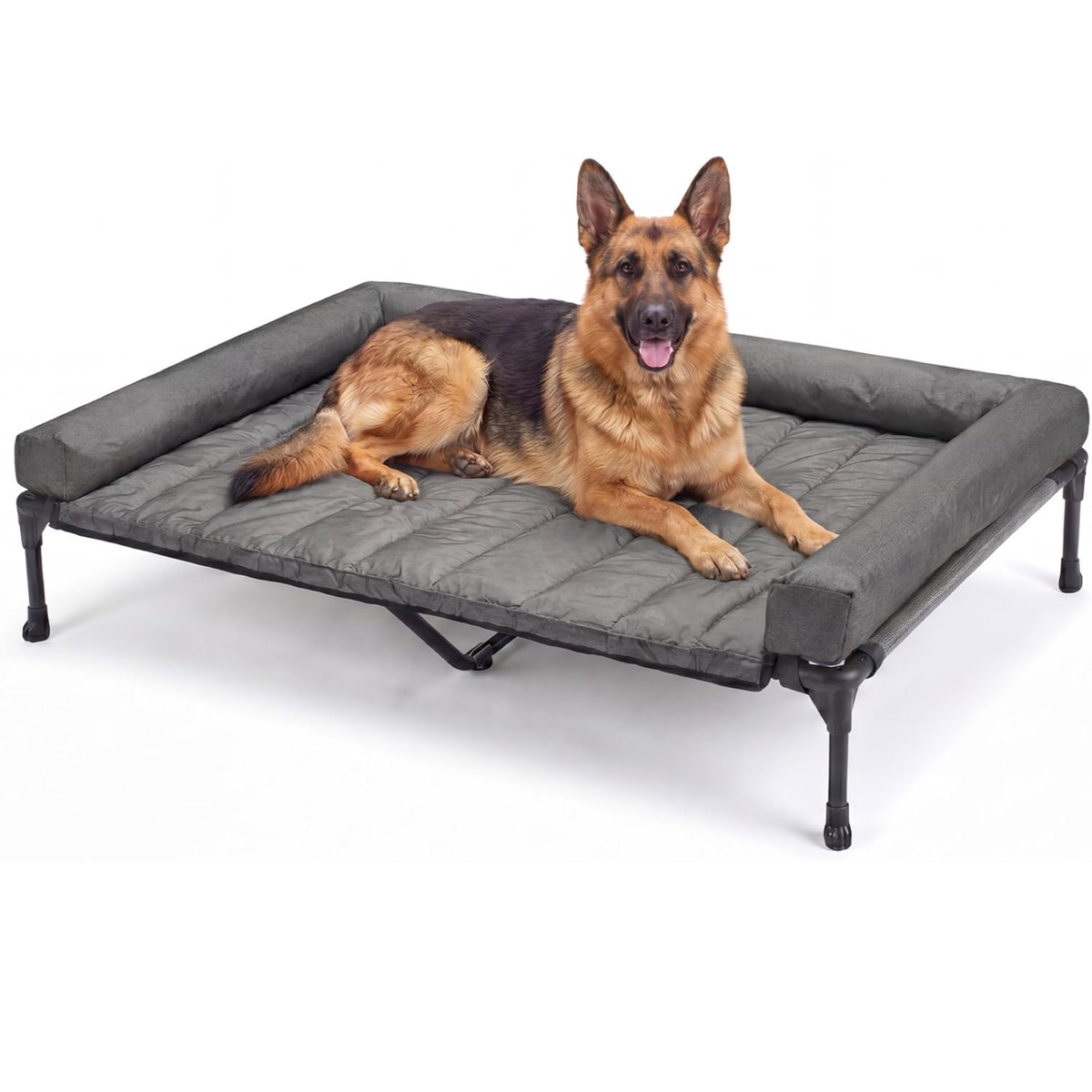 Elevated Cooling Dog Bed with Waterproof Bolster Cushion