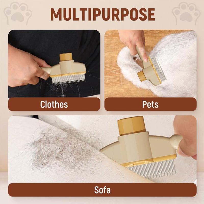 🔥 Self-Cleaning Pet Flea Comb & Grooming Brush for Dogs & Cats