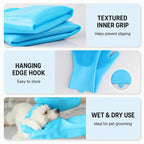 Dual-Sided Silicone Pet Grooming Gloves – For Bathing & Dry Brushing