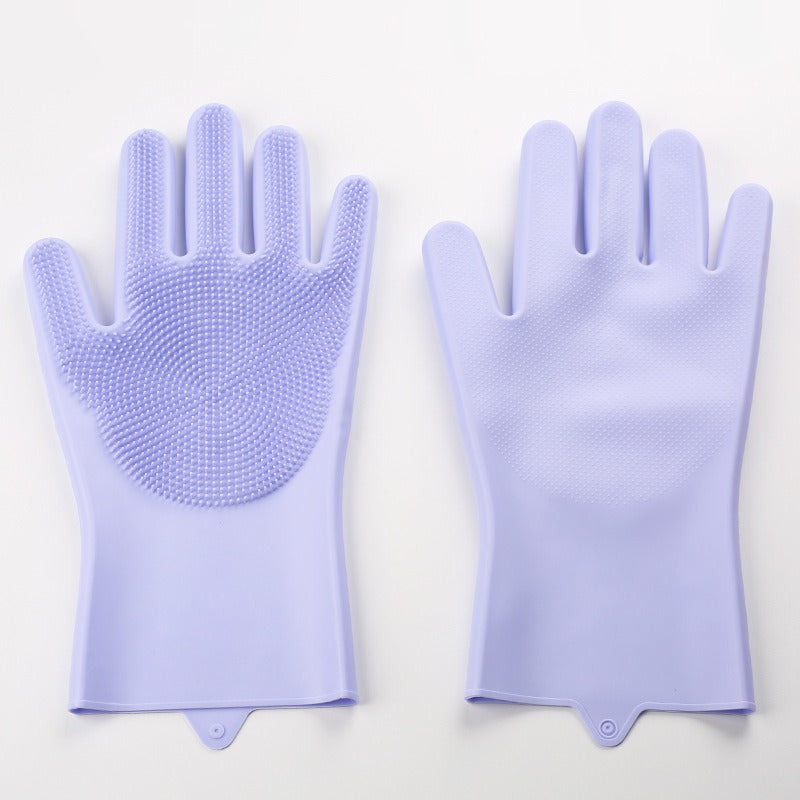 Dual-Sided Silicone Pet Grooming Gloves – For Bathing & Dry Brushing