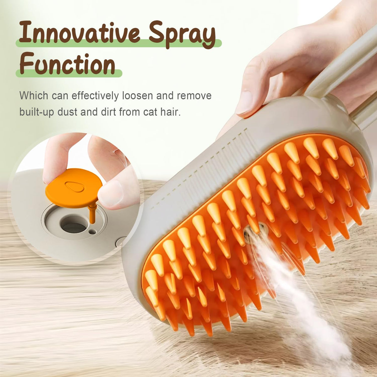 PuffEase Spritz Deshedding Brush with Steam Technology