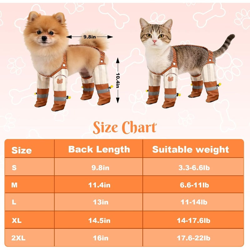Stay-On Suspender Dog Boots – Waterproof Pet Rain Boots with Adjustable Straps