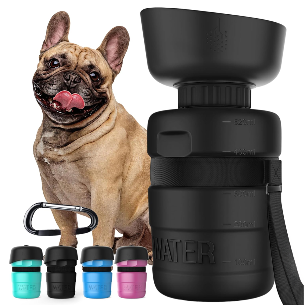 Portable Leak-Proof Dog Water Bottle with Built-In Bowl