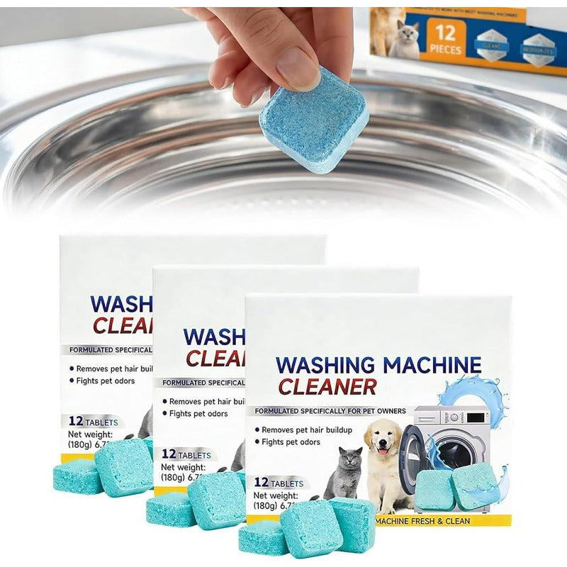 Pet Hair & Odor Washer Cleaner Tablets — Deep Clean Your Machine