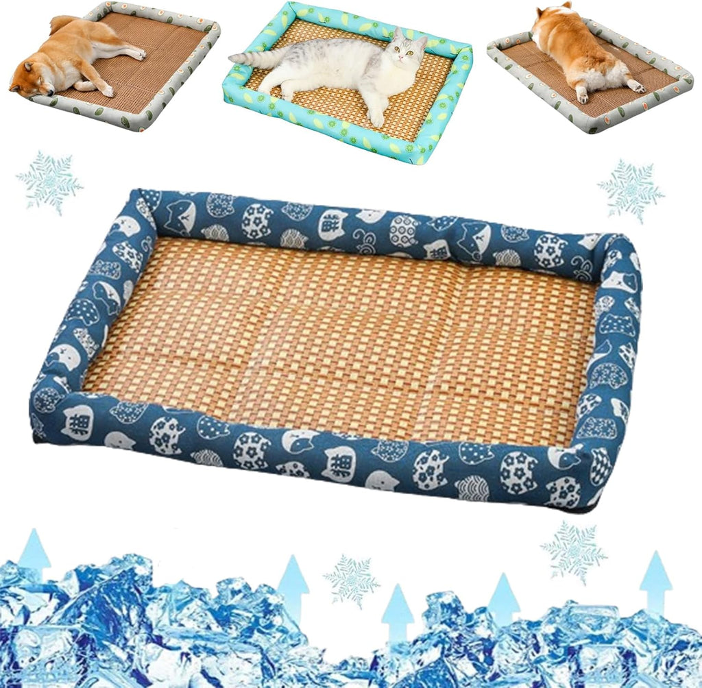 Breathable Rattan Cooling Pet Bed for Dogs – Keeps Pets Cool & Comfortable All Summer
