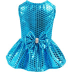 Dog Dress for Small Dogs – Bling Mermaid Sequin Skirt, Summer Puppy Outfit for Girls
