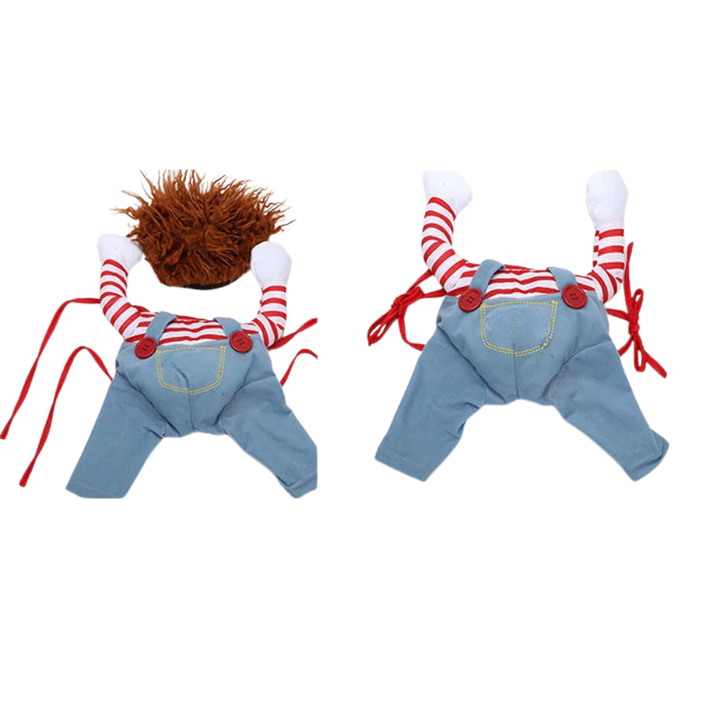 Yorkie Halloween Dog Costume – Cute Overalls Outfit for Small Dogs