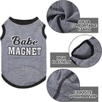 8-Piece Dog T-Shirt Set – Funny Letter Prints, Stylish Summer Outfits for Small Breeds