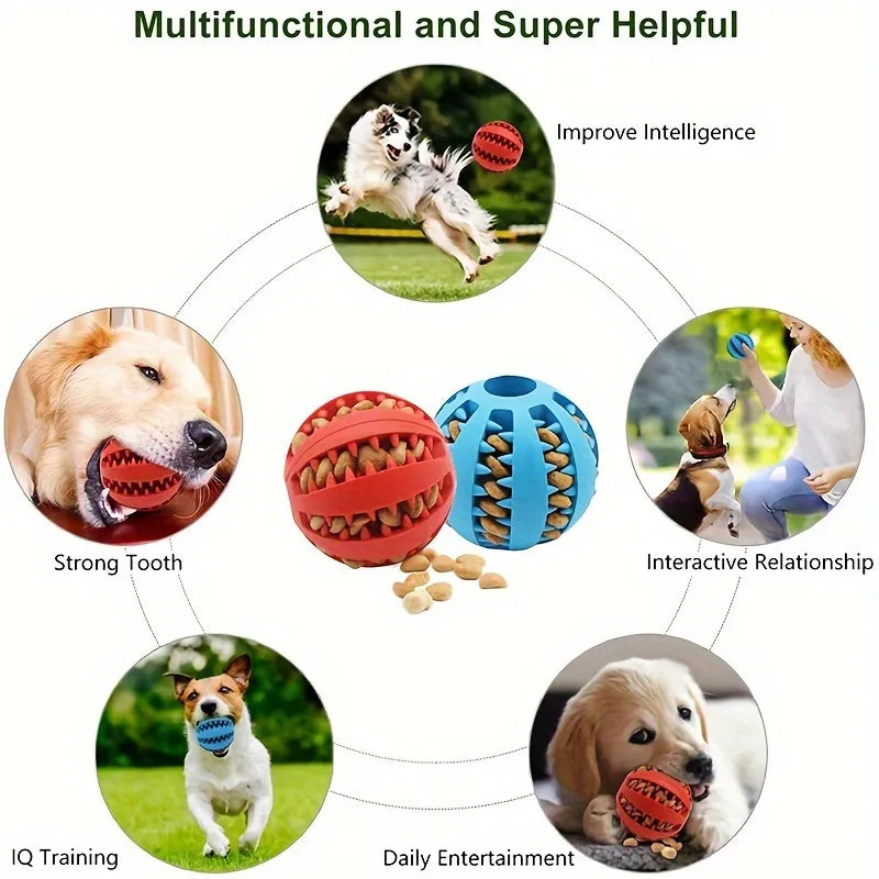 Interactive Dog Treat Ball – Rolling Puzzle Toy for Mental Stimulation & Slow Feeding