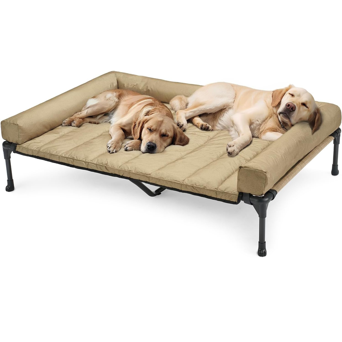Elevated Cooling Dog Bed with Waterproof Bolster Cushion