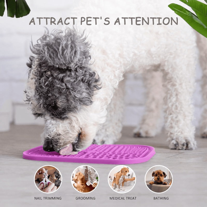 Anxiety Relief Pet Lick Mat for Dogs & Cats – Slow Feeder & Bath Time Distraction Mat