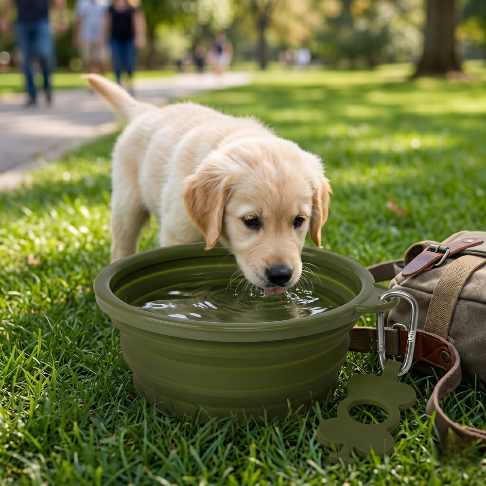 Collapsible Silicone Dog Bowl – Portable Travel Water Bowl for Large & Giant Breeds