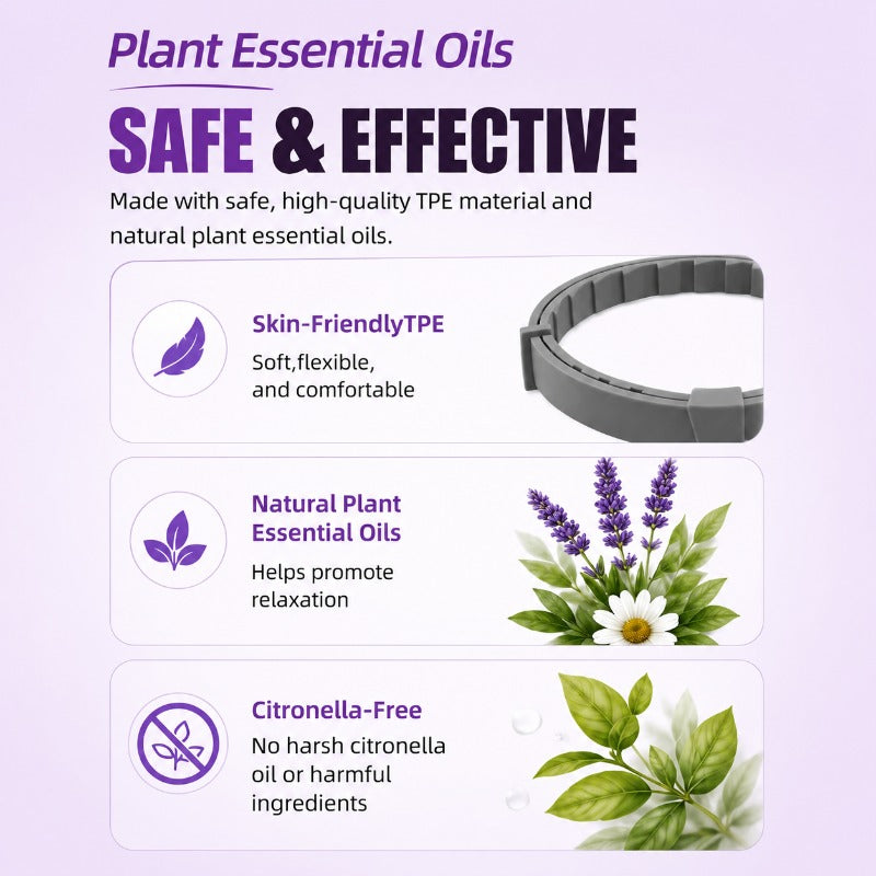 Natural Anxiety-Relief Flea & Tick Collar for Dogs & Cats