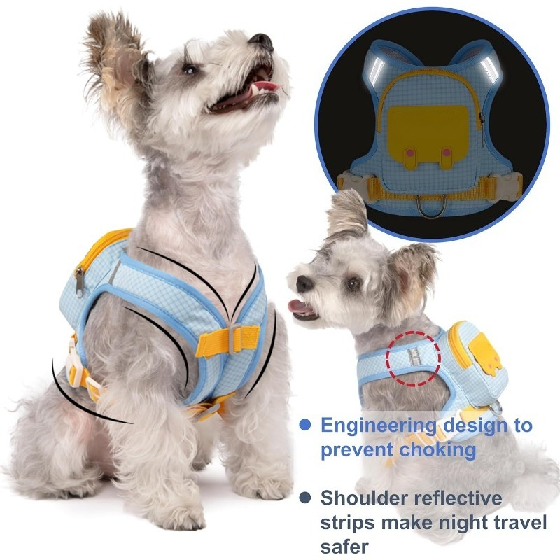 Dog Backpack Harness Set – Adjustable Pet Carrier & Walking Harness Combo