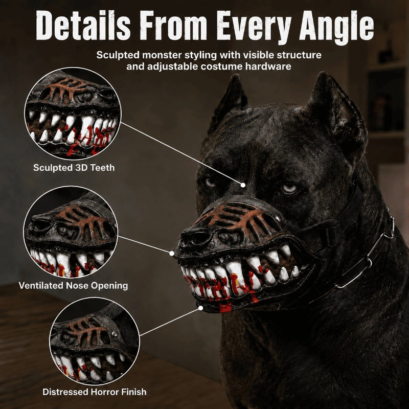 Terrifying Hellhound Dog Muzzle – Halloween Pet Costume Accessory