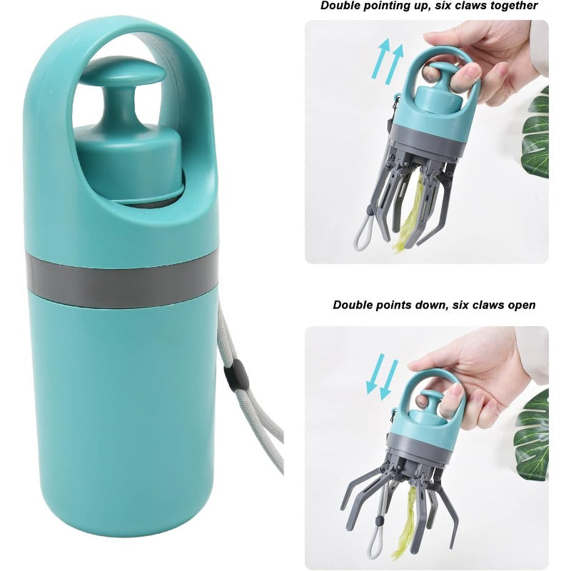 No-Touch Pet Waste Grabber – Hands-Free Dog Poop Scooper with Bag Dispenser & Wrist Strap