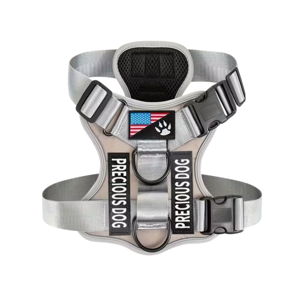 Adjustable Reflective Service Dog Harness with 5 Removable Training Patches