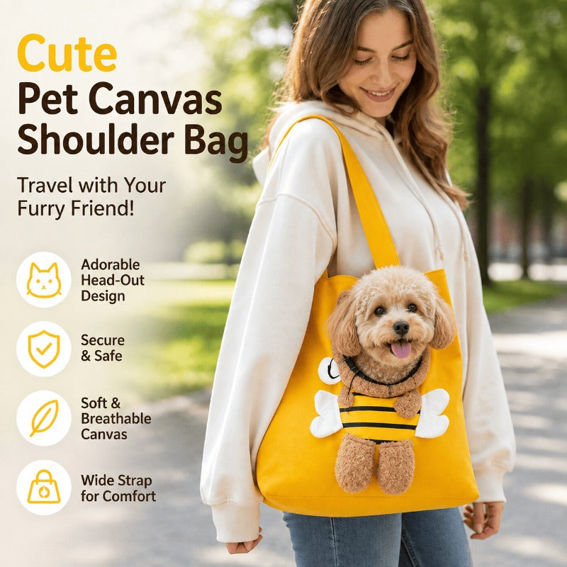 Heads Out Canvas Pet Carrier – Peek-A-Boo Cat & Small Dog Bag