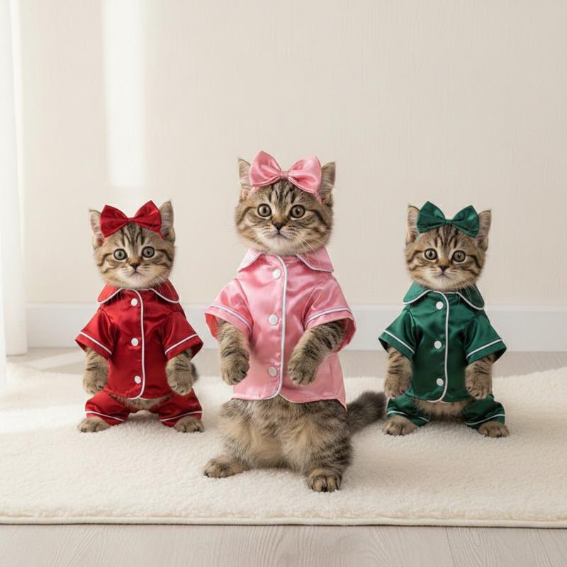 Glossy Pet Pajama Costume Outfit for Small Dogs & Cats