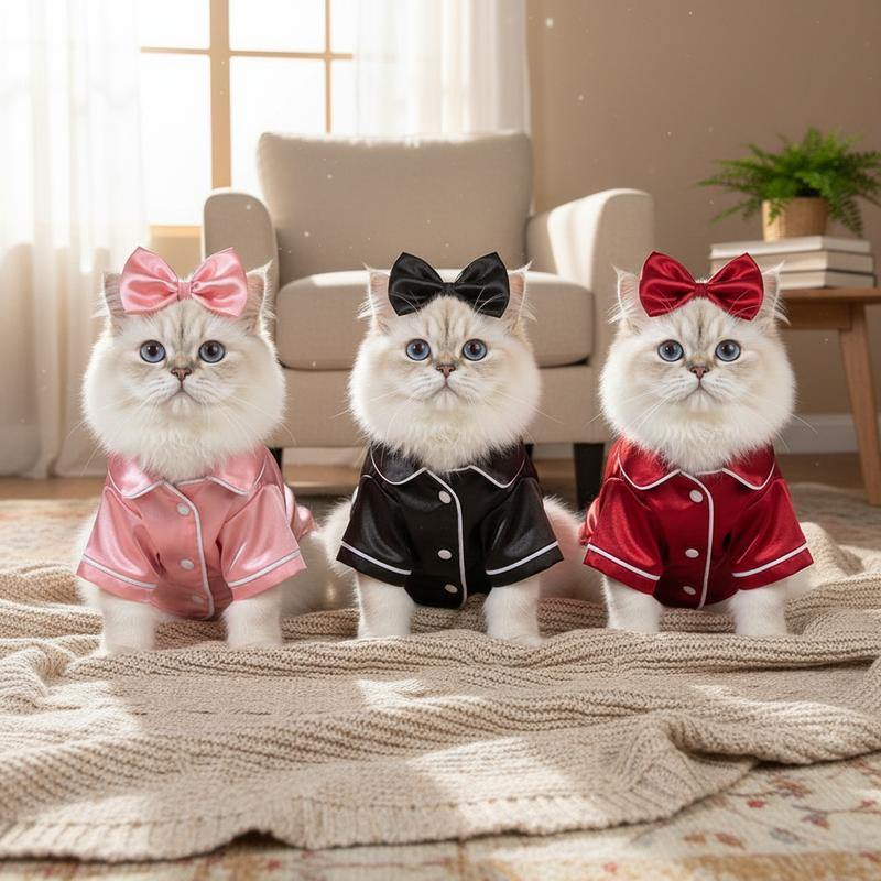 Glossy Pet Pajama Costume Outfit for Small Dogs & Cats
