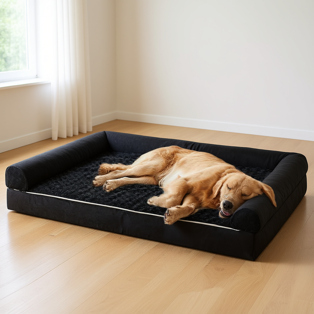 Cozy Sofa-Style Dog Bed with Washable Cover & Waterproof Liner