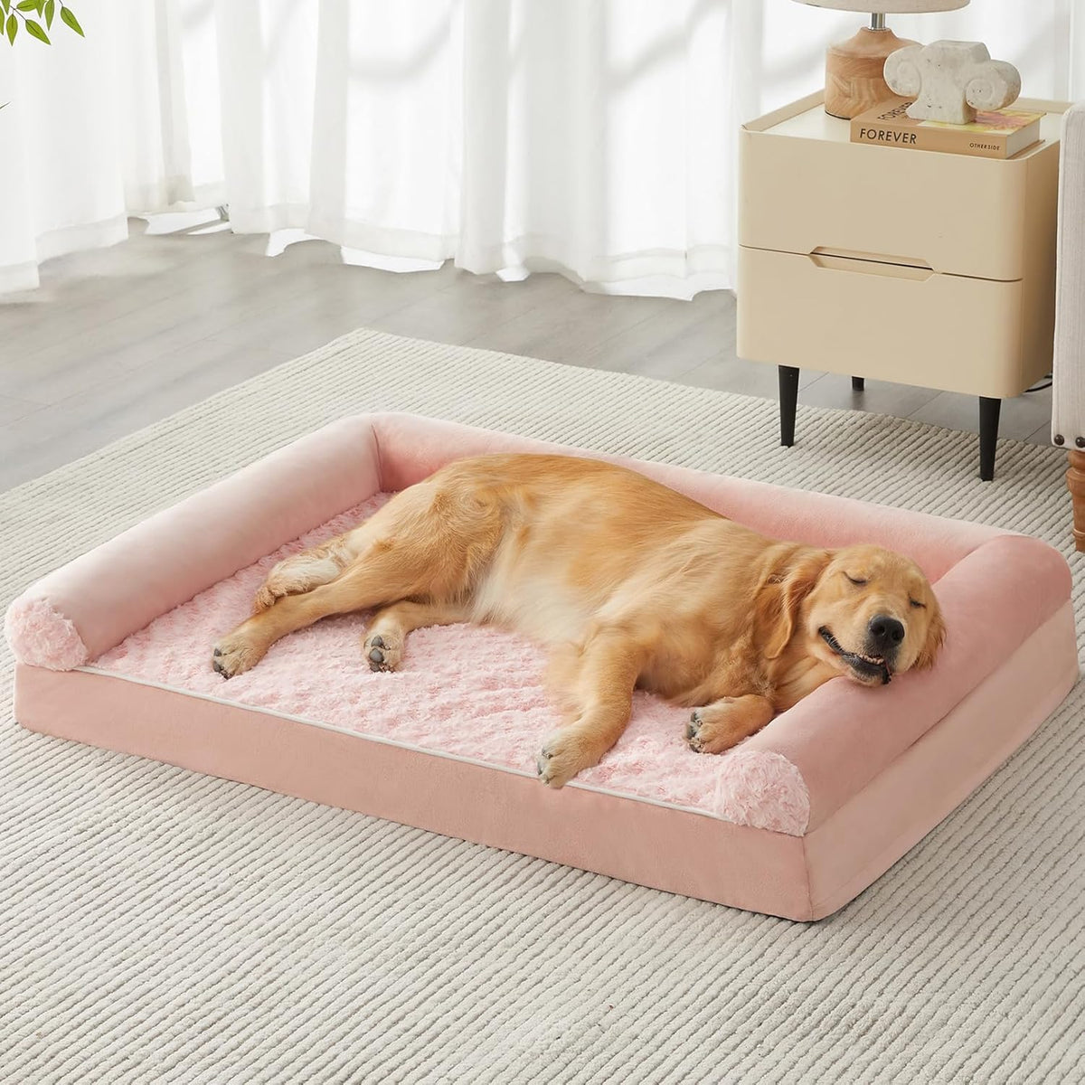 Cozy Sofa-Style Dog Bed with Washable Cover & Waterproof Liner