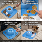 2-in-1 Slow Feeder Dog Bowl with Removable Lick Mat