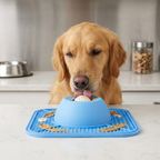 2-in-1 Slow Feeder Dog Bowl with Removable Lick Mat