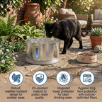 Smart Antibacterial Stainless Steel Pet Water Fountain — 4L Ultra-Quiet for Cats & Dogs