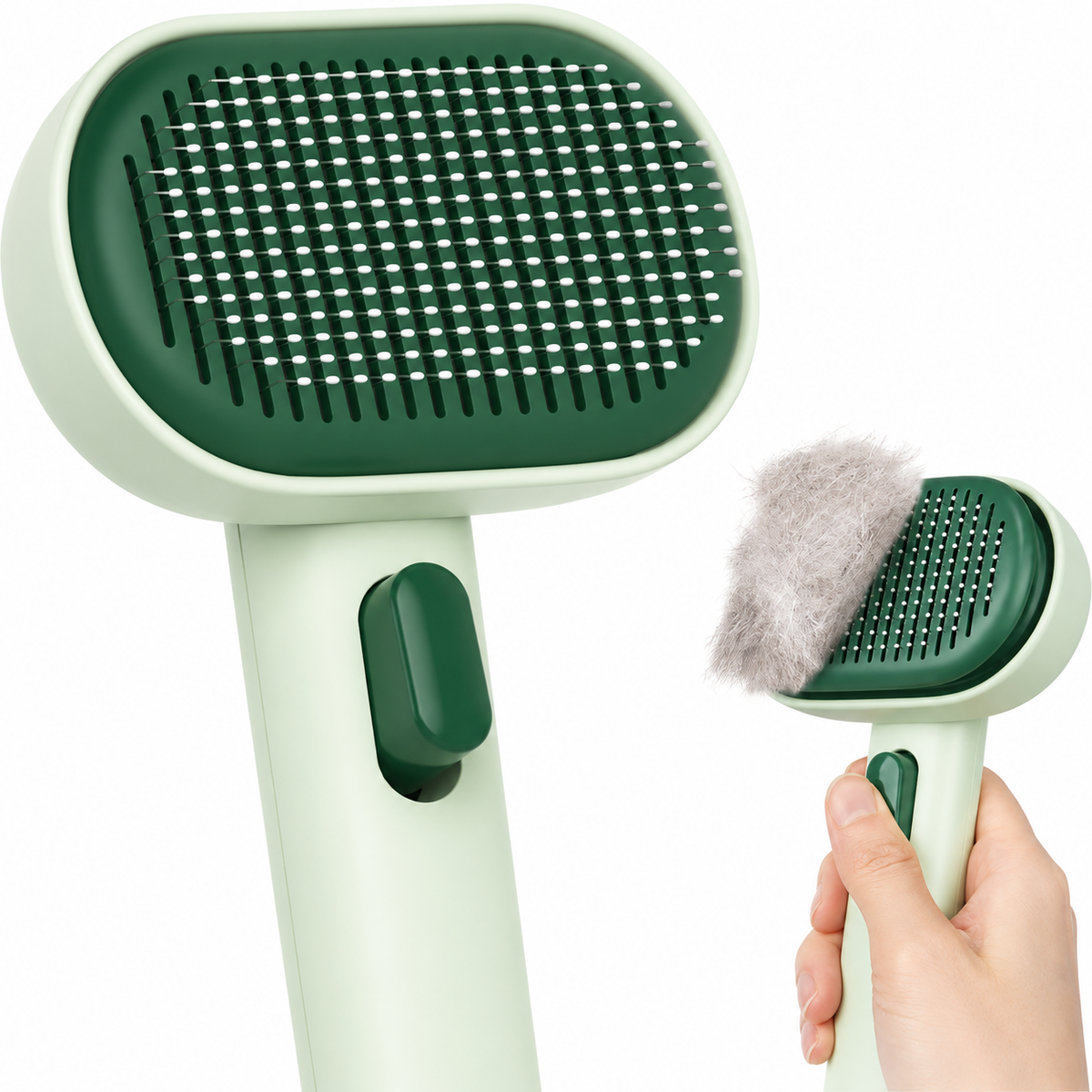 Self-Cleaning Slicker Brush for Dogs & Cats — Deshedding Grooming Tool with Easy Hair Release