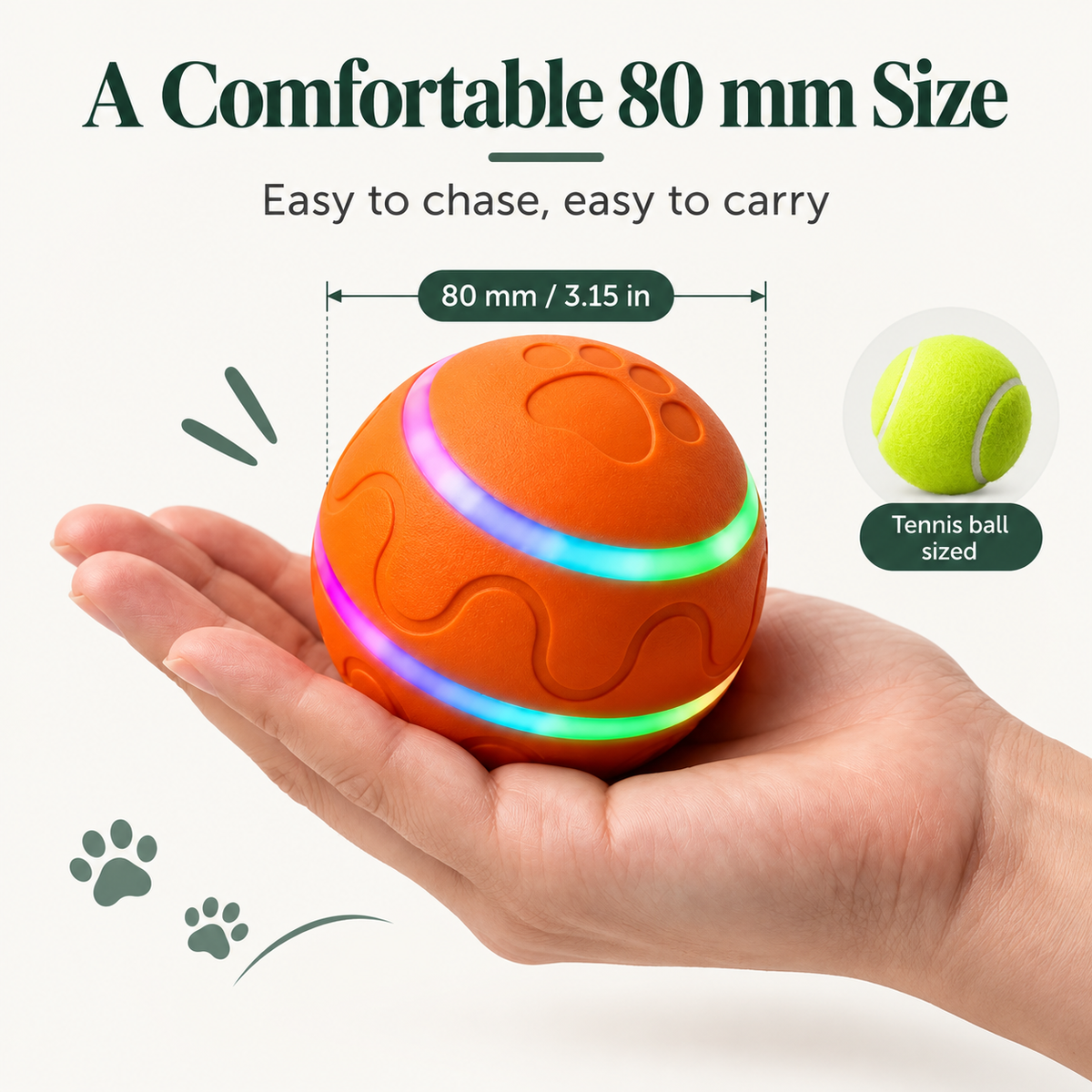 WagOrbit™ - Self-Rolling Interactive LED Dog Ball