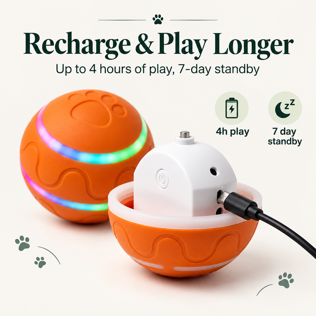 WagOrbit™ - Self-Rolling Interactive LED Dog Ball