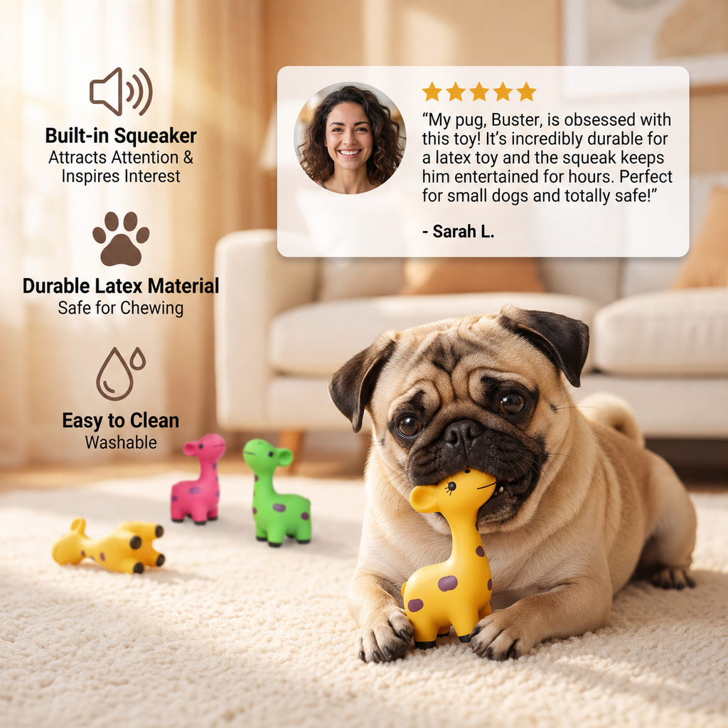 Squeaky Latex Deer Chew Toy for Dogs