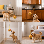 Interactive Hanging Dog Ball Toy with Bouncy Elastic Rope & Mounting Hook