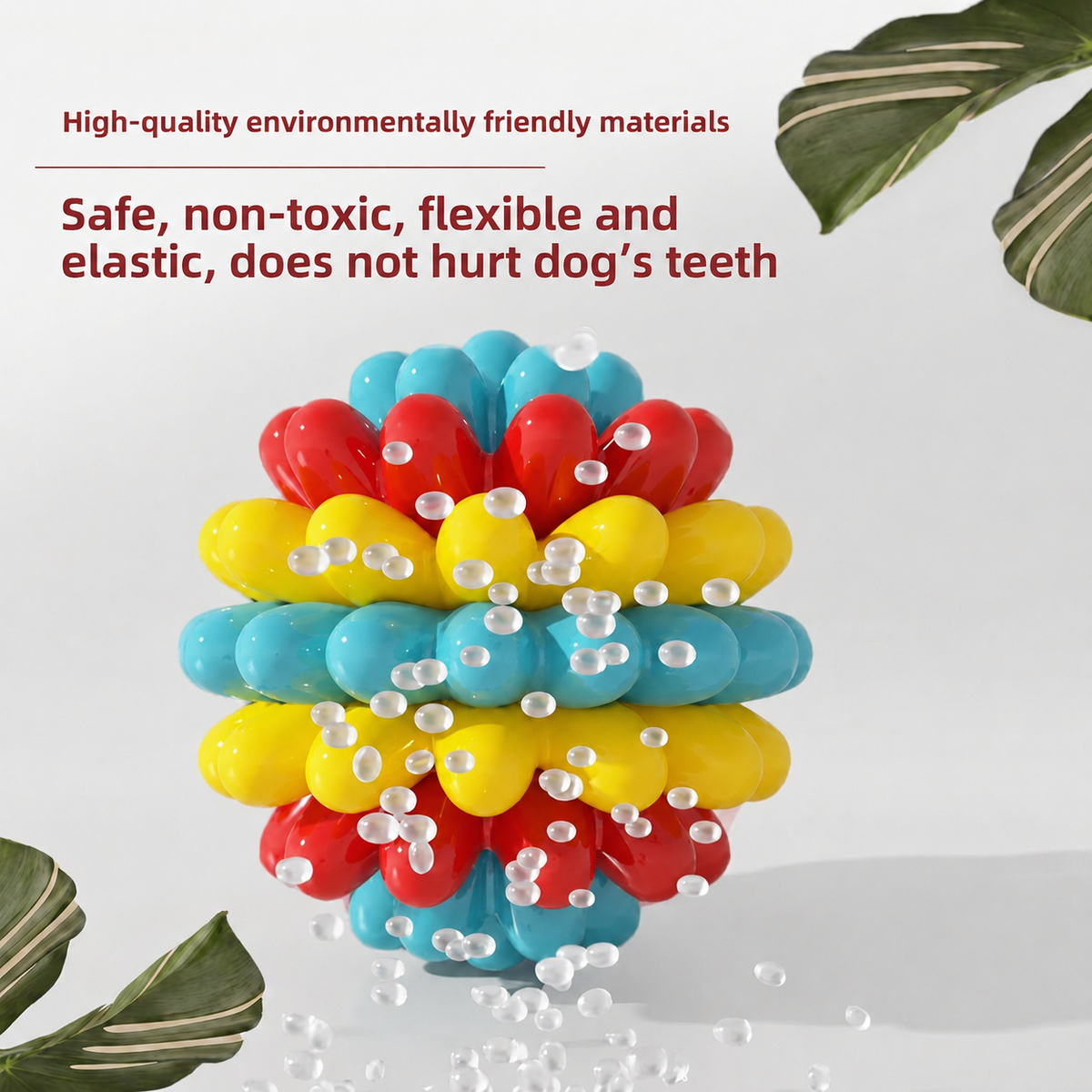 Colorful Bumpy Dog Chew Ball – Fun, Durable Toy for Chewing & Play