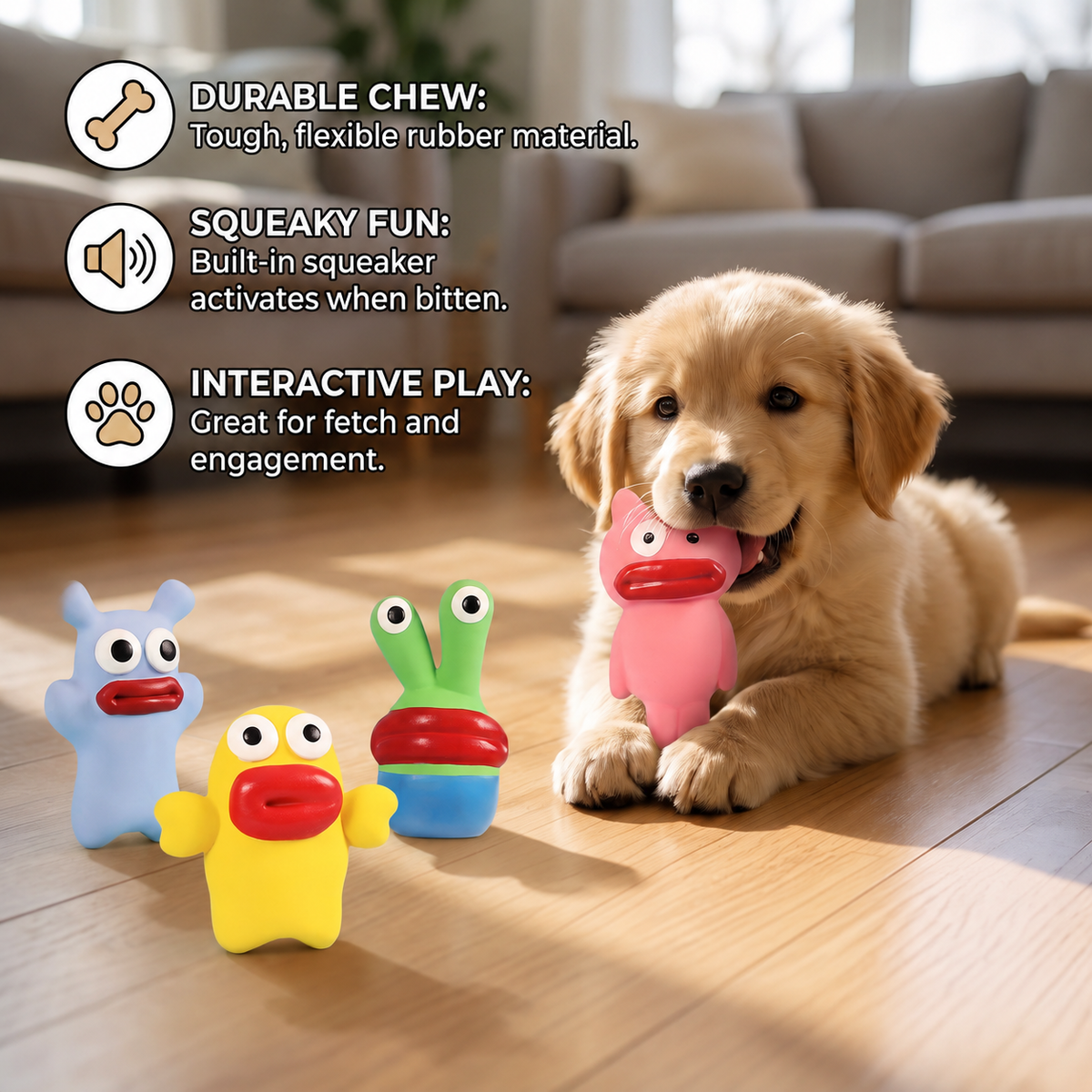 Interactive Chew & Squeak Puppy Toy – Fun, Durable Dog Chew Toy for Teething Puppies