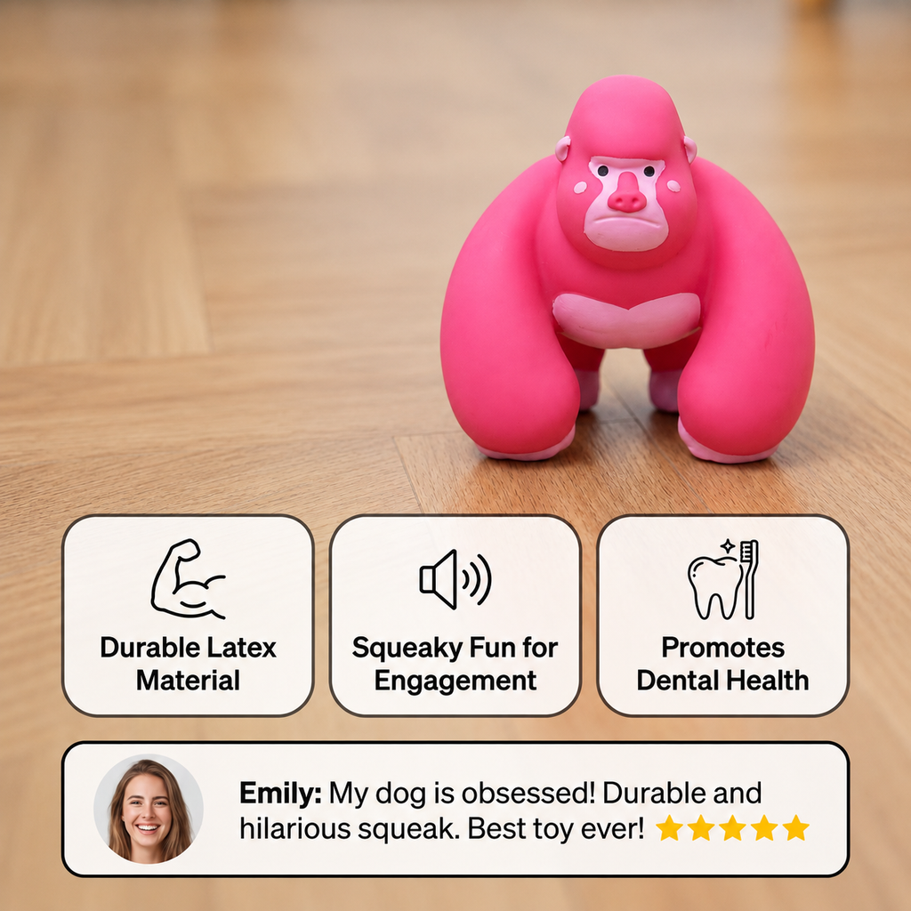 Cute Latex Chew & Squeak Dog Toy – Fun, Durable, and Full of Sound!