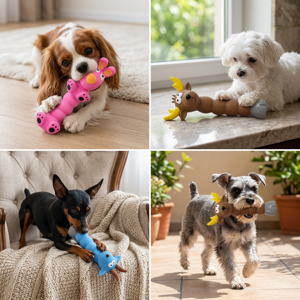 Flexible Animal-Shaped Dog Chew Toy – Squeaky, Bouncy & Teething-Soothing!