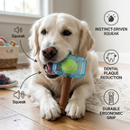 Durable Squeaky Hammer Chew Toy for Dogs – Fun Tennis Ball Core & Loud Squeaker!