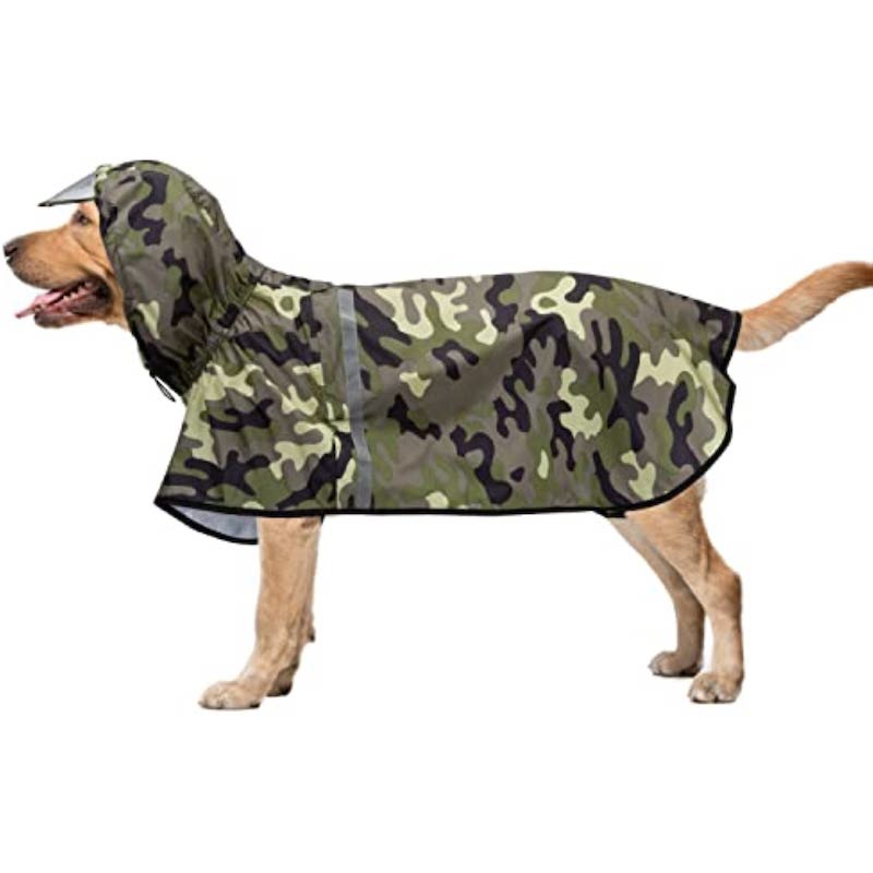Dog Raincoat with Adjustable Belly Strap & Leash Hole – Waterproof, Breathable, High-Visibility Orange
